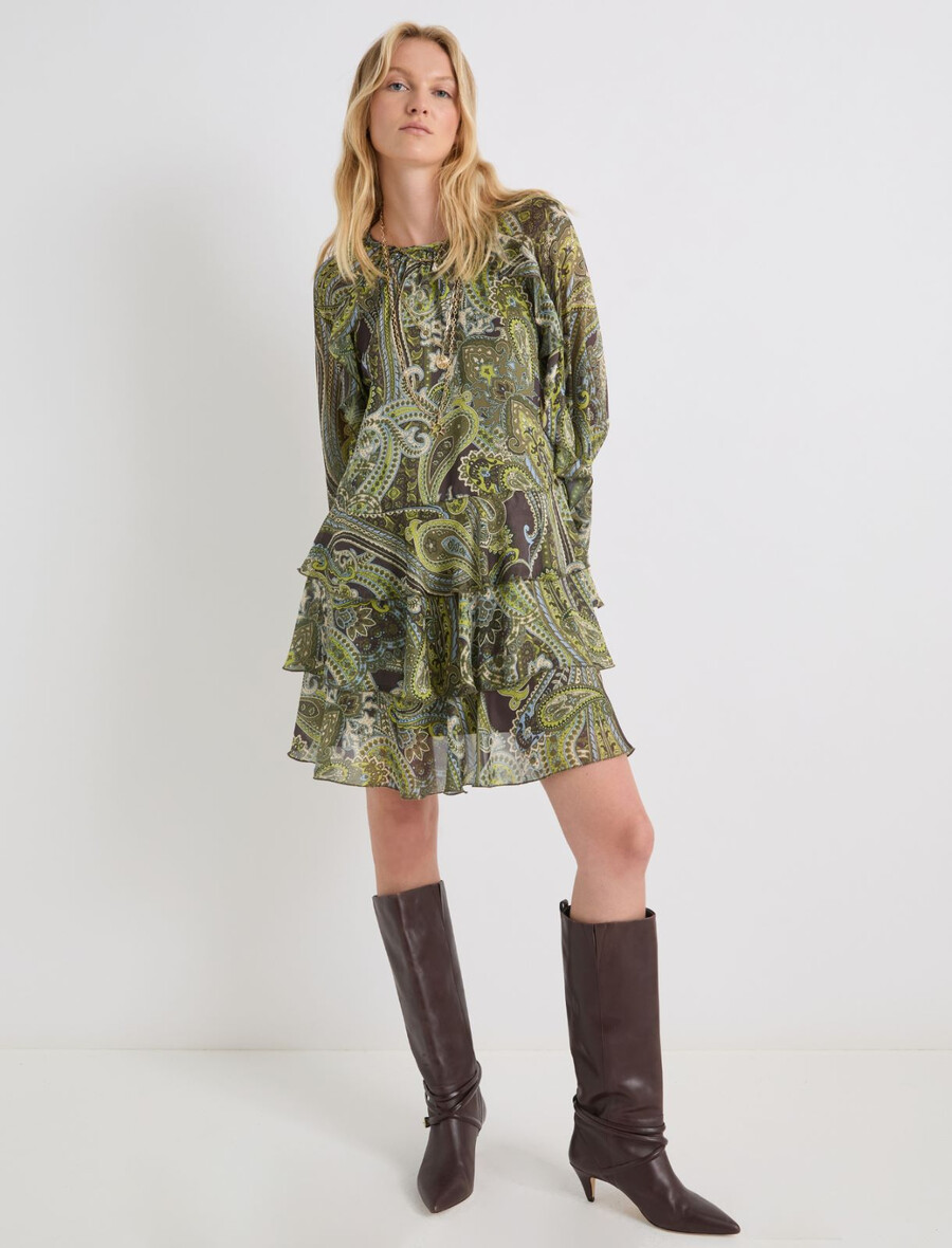 kurzes volantkleid – limettengrÜn