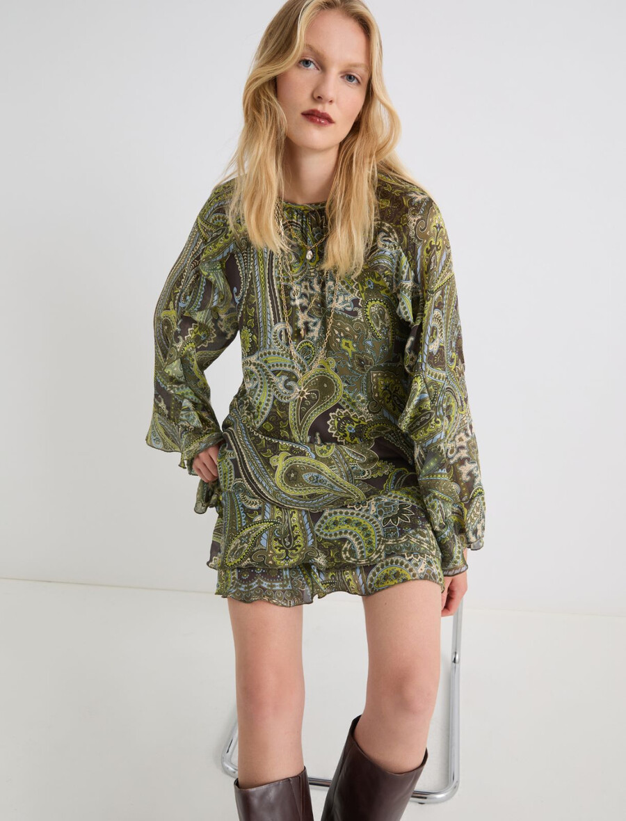 kurzes volantkleid – limettengrÜn