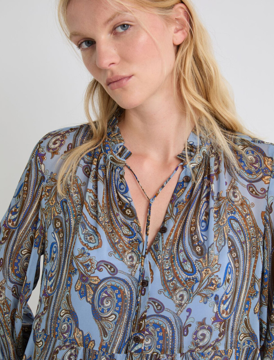 langes georgette-kleid – hellblau