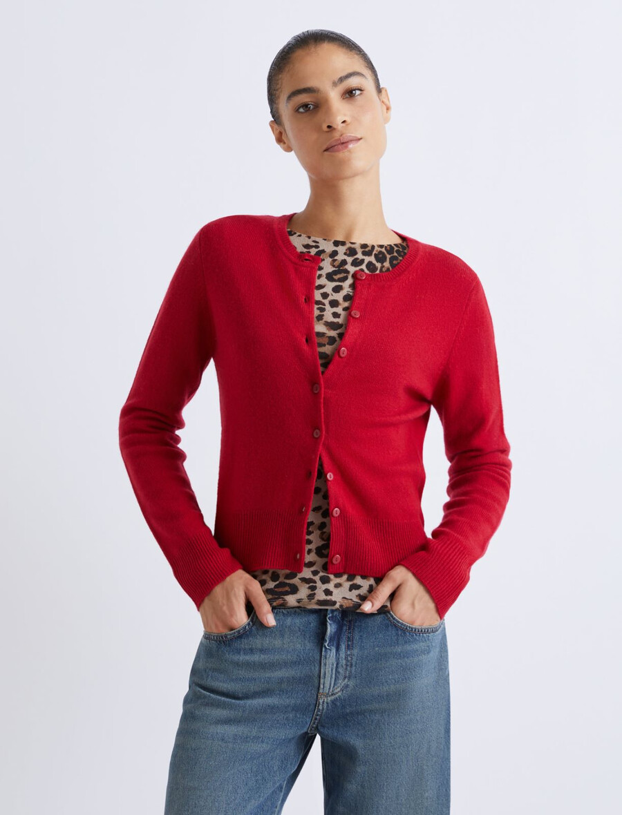 strickjacke aus wolle und kaschmir – rot