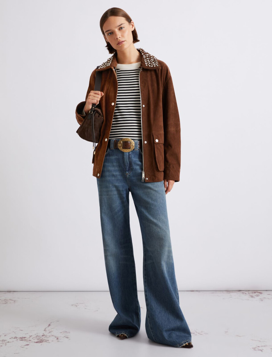 oversized-pullover mit rundhalsausschnitt – creme
