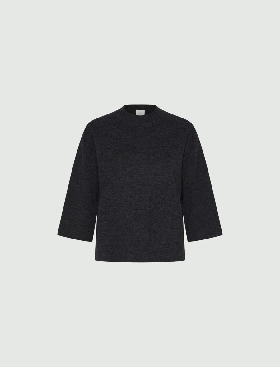 pullover aus reiner wolle – dunkelgrau