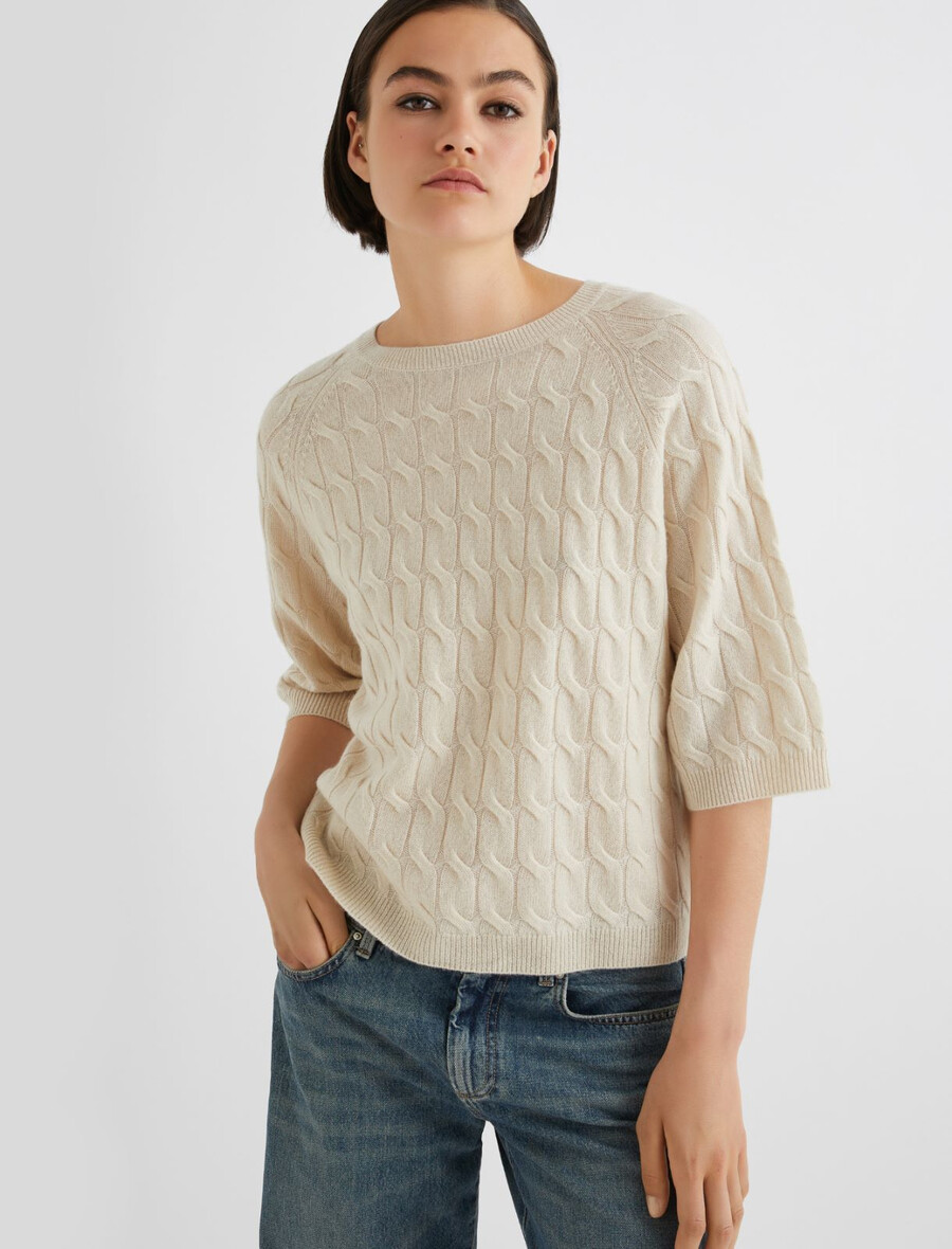 pullover aus wolle und kaschmir – elfenbein