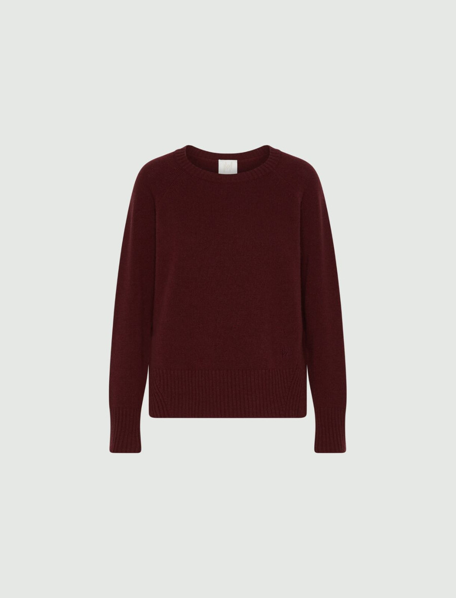 kastenförmiger pullover aus reiner wolle - bordeaux