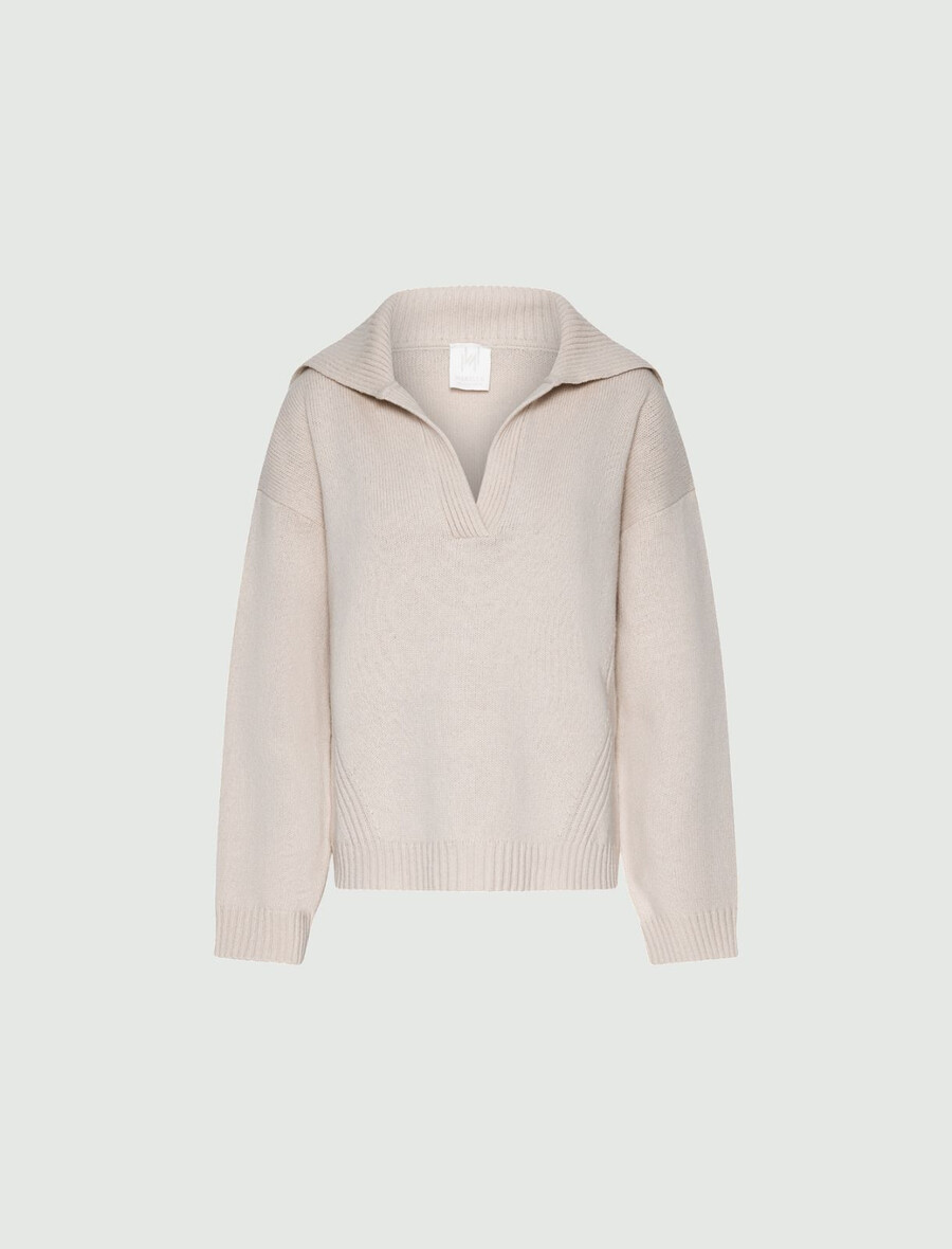 kastenförmiger rollkragenpullover – creme