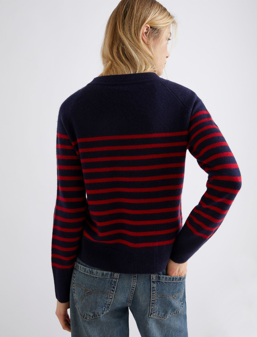 woll- und kaschmirpullover – marineblau