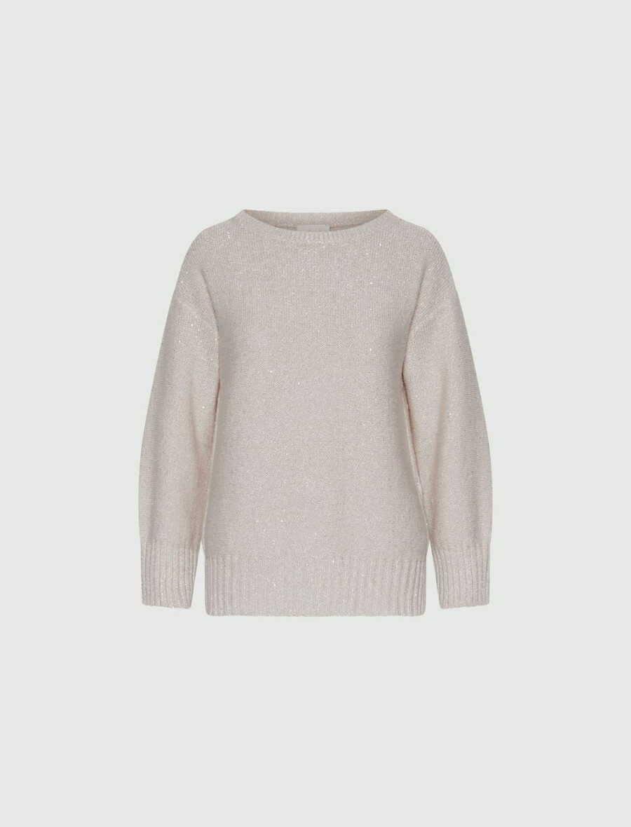 gerade geschnittener pullover aus kaschmirmischung – creme