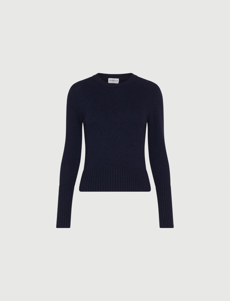 pullover aus kaschmir- und viskosemischung – marineblau