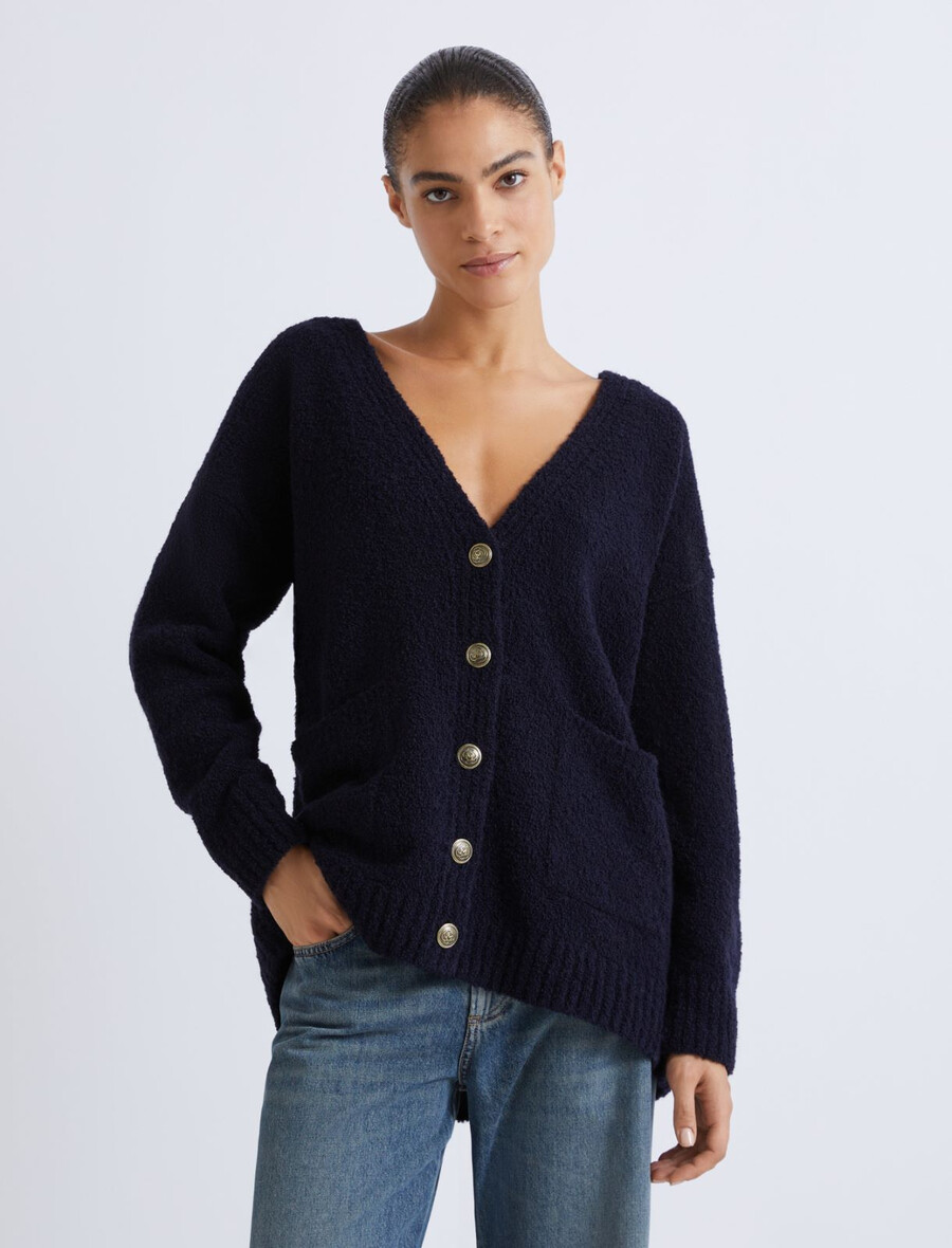 oversize-jerseyjacke – marineblau