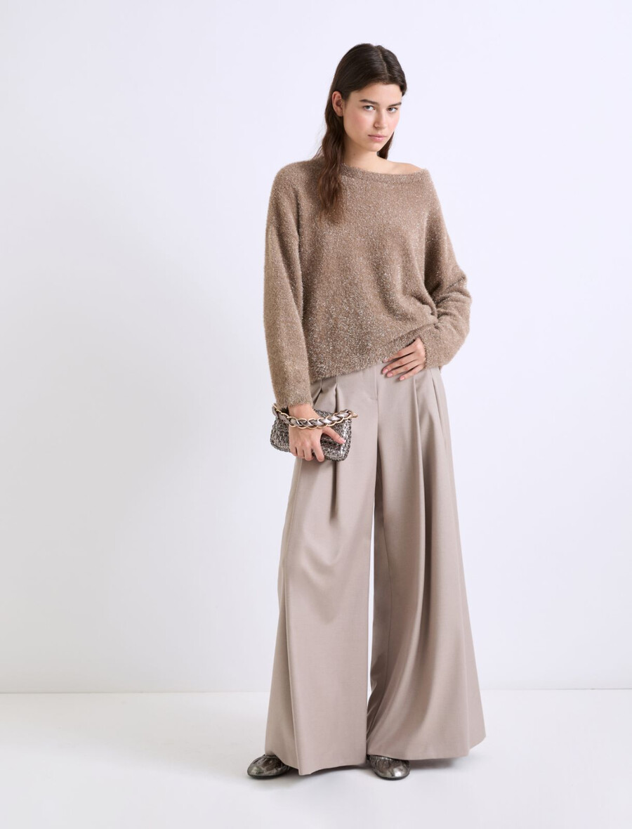 pullover in gerader passform – cognac