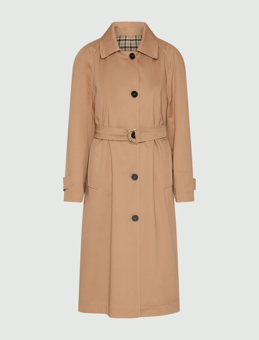 trenchcoat aus stretch-gabardine - kamel