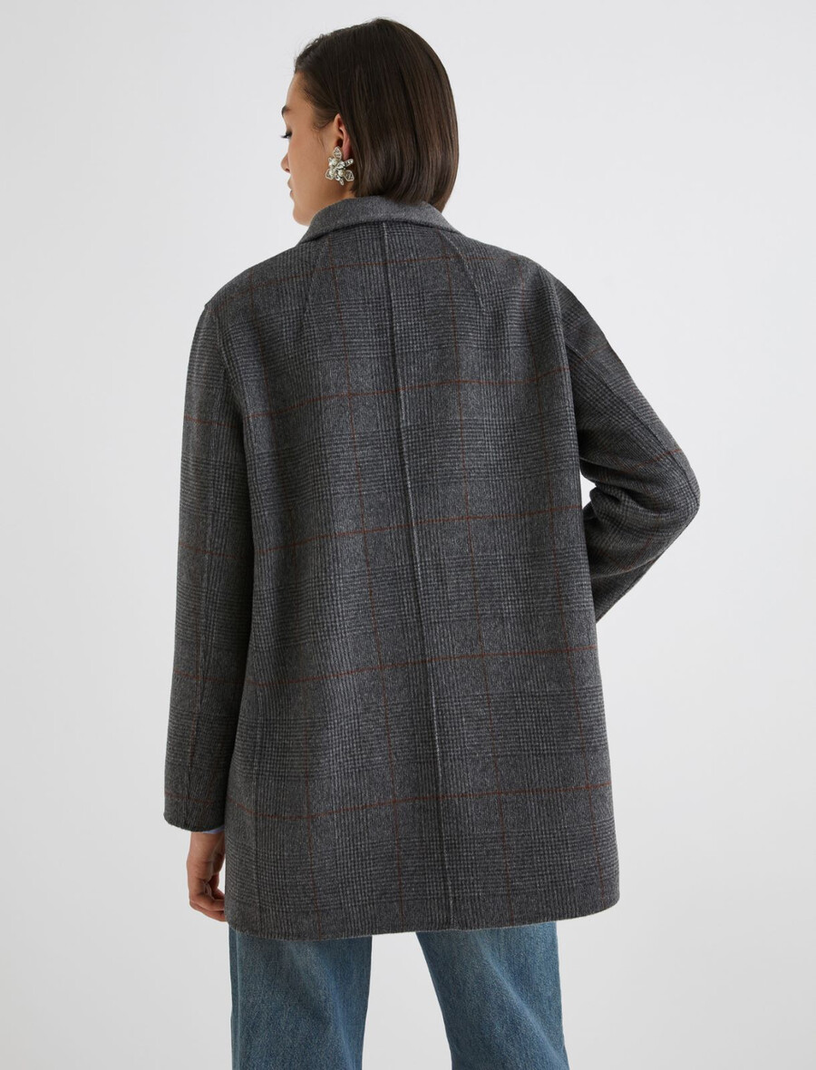 doppelseitige schwere jacke aus reiner wolle - grau
