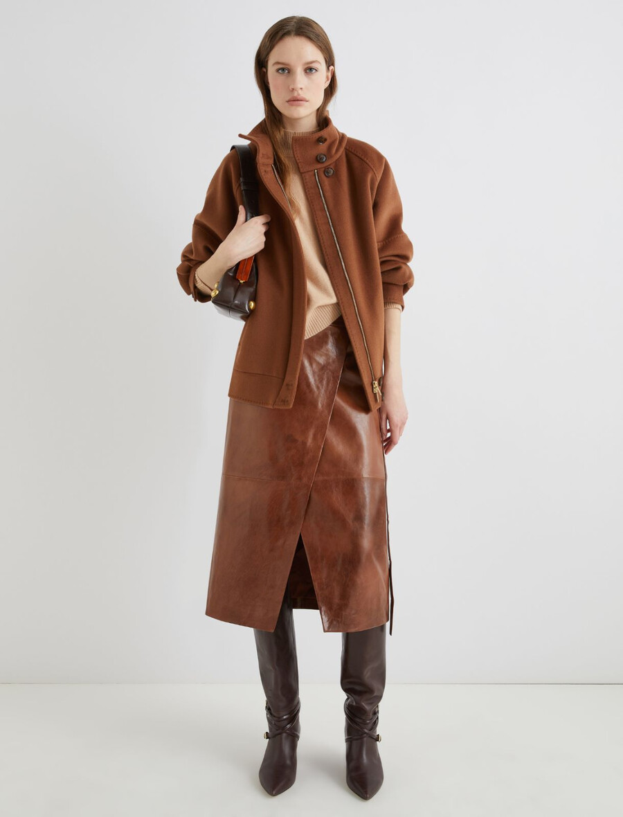 jacke aus kaschmirmischgewebe - braun