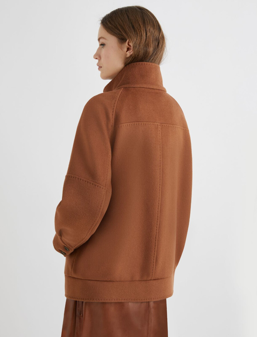 jacke aus kaschmirmischgewebe - braun