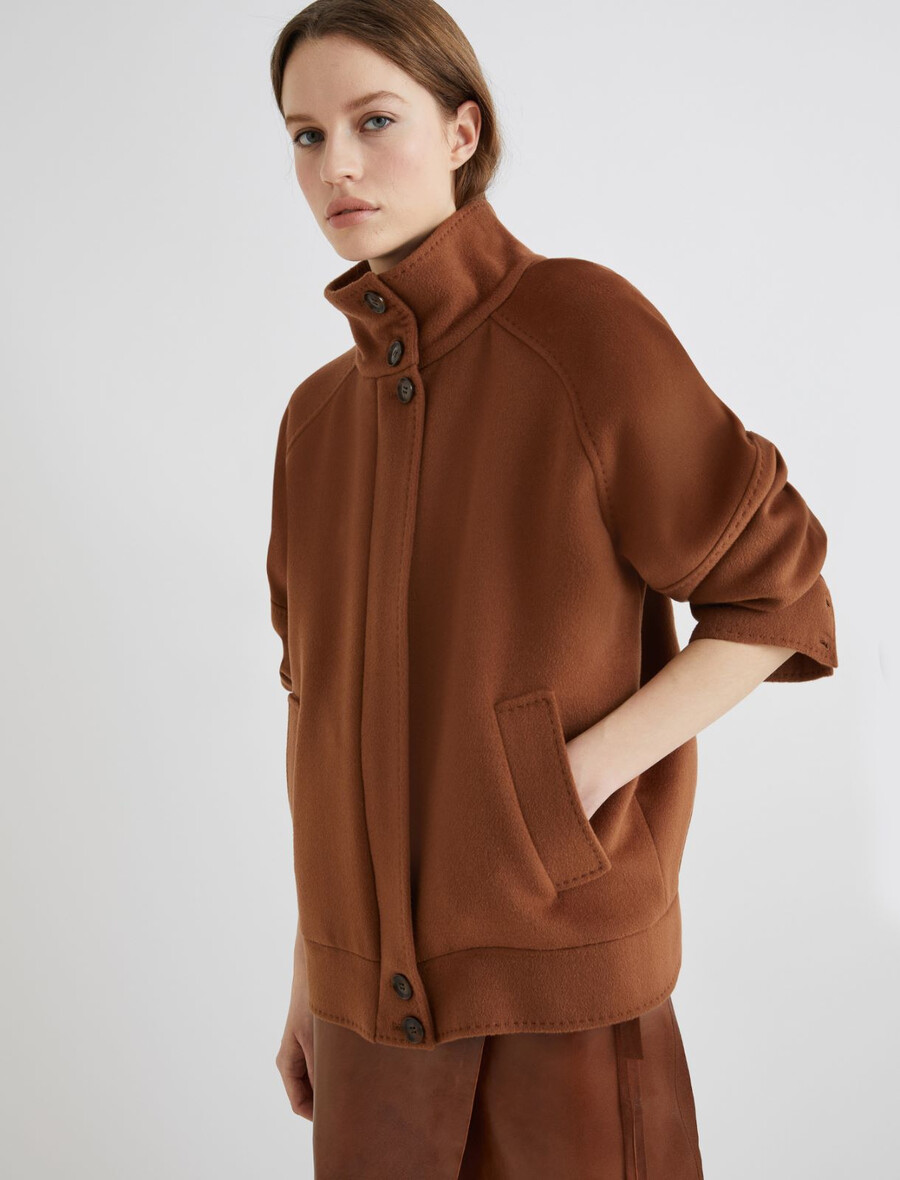 jacke aus kaschmirmischgewebe - braun