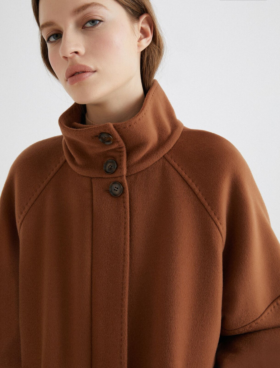 jacke aus kaschmirmischgewebe - braun