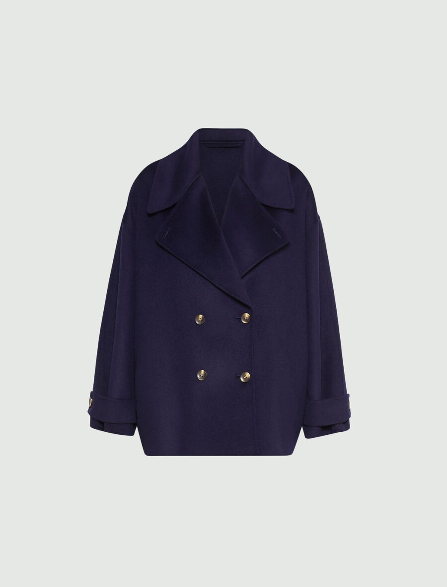 schwere wolljacke - marineblau