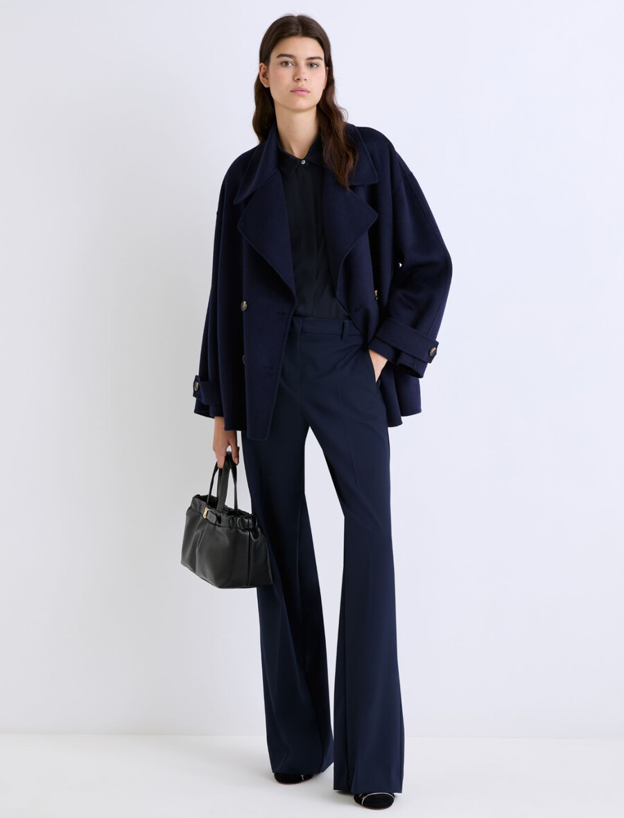 schwere wolljacke - marineblau