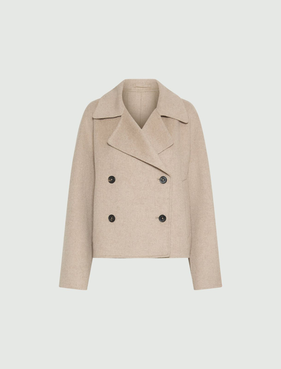 kurzer doppellagiger trenchcoat - creme