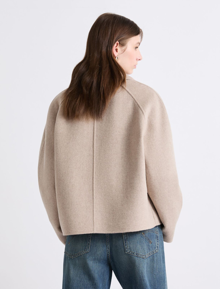 kurzer doppellagiger trenchcoat - creme