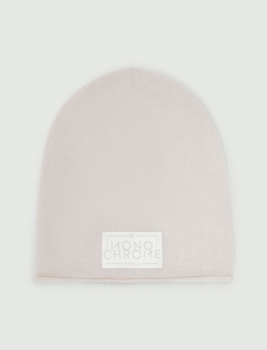 strickmütze aus kaschmirmischung - creme
