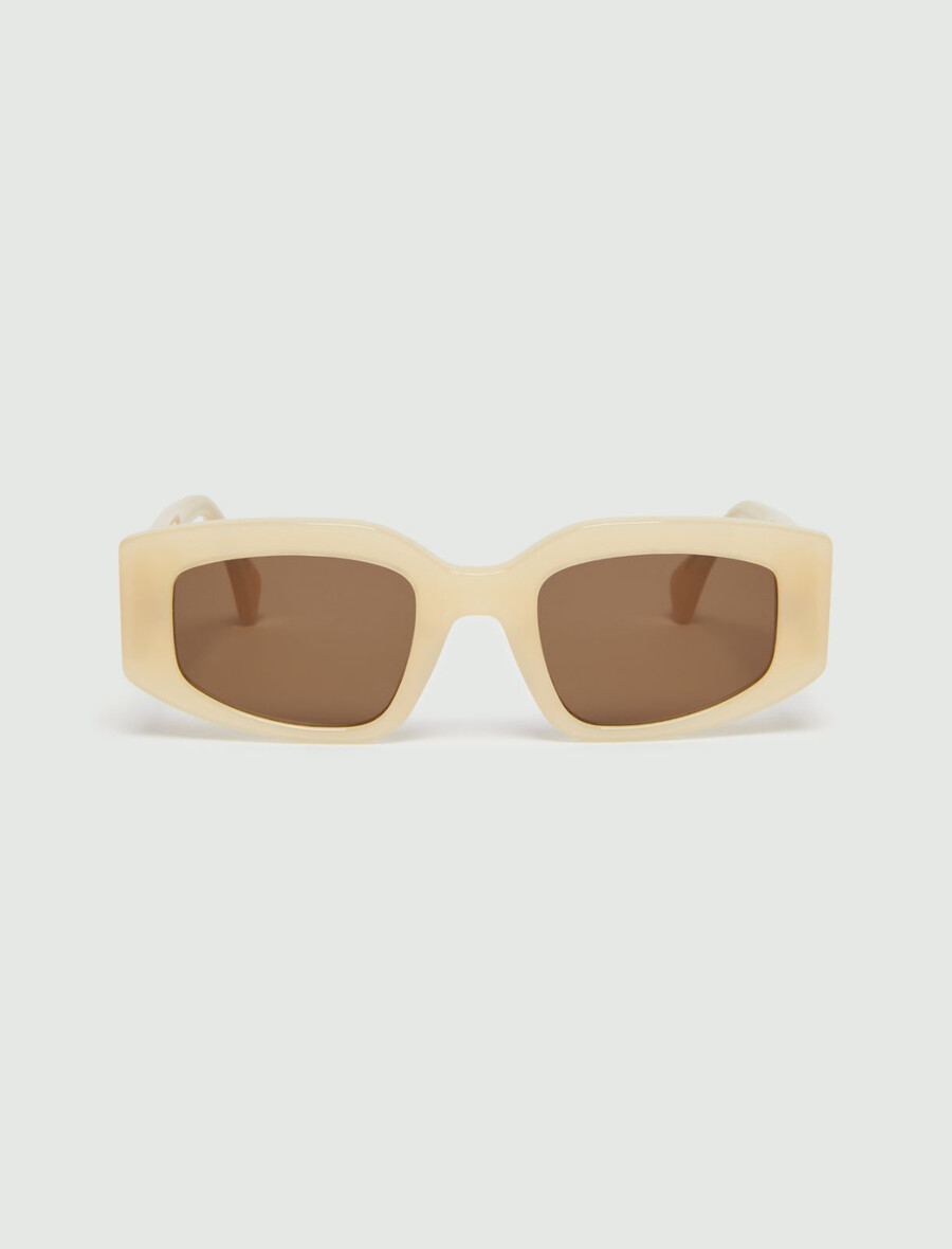 geometrische sonnenbrille – creme