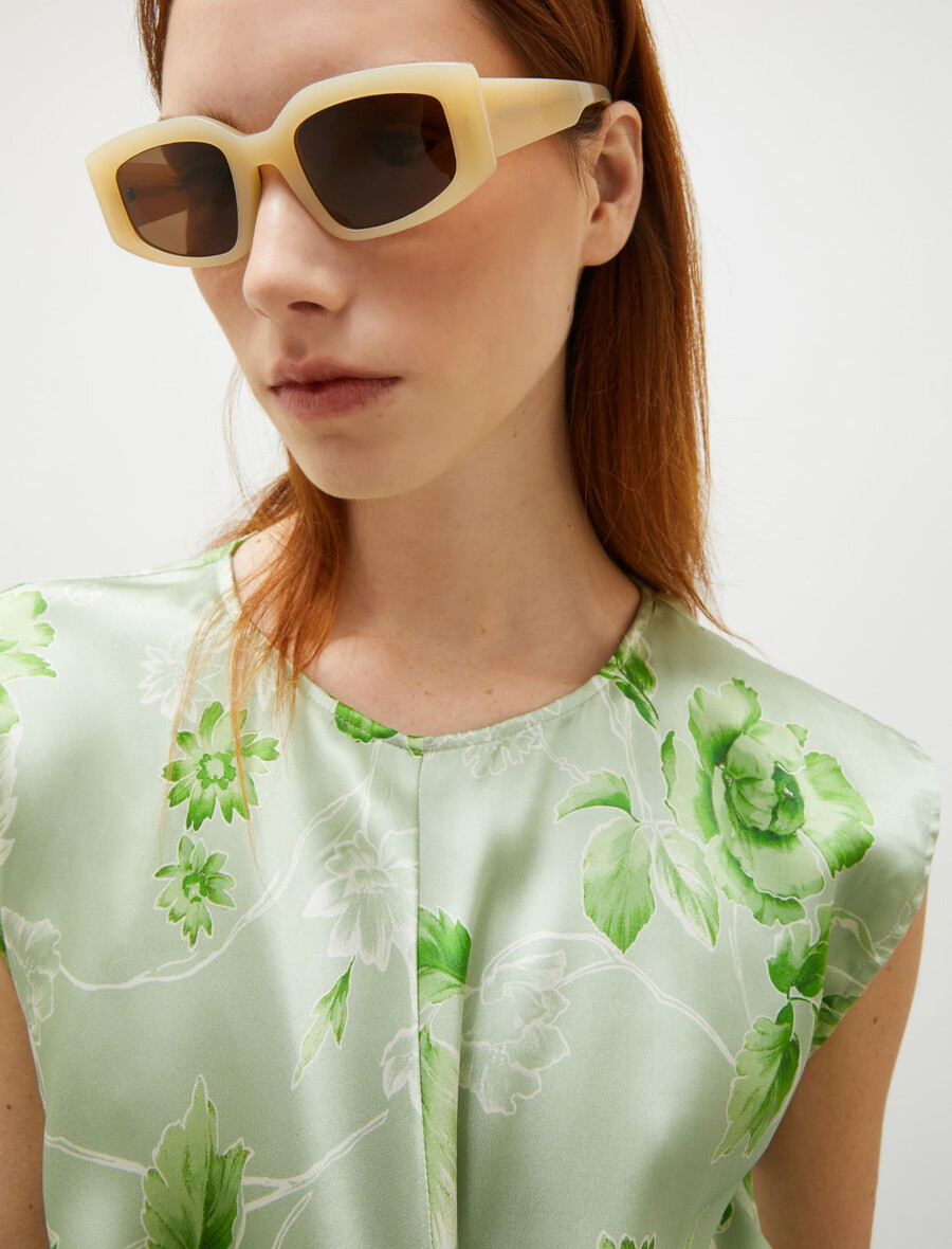 geometrische sonnenbrille – creme
