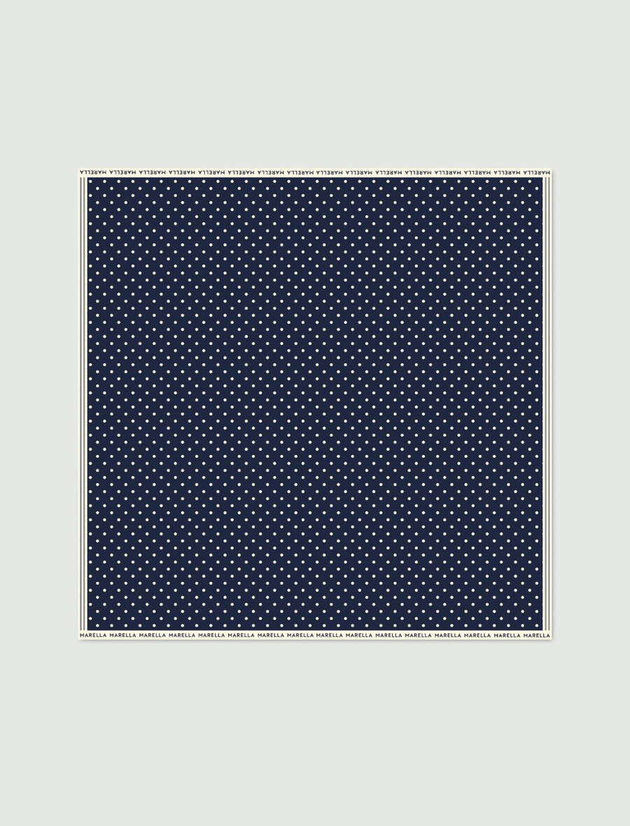 seidenschal mit polka-dots – kornblumenblau