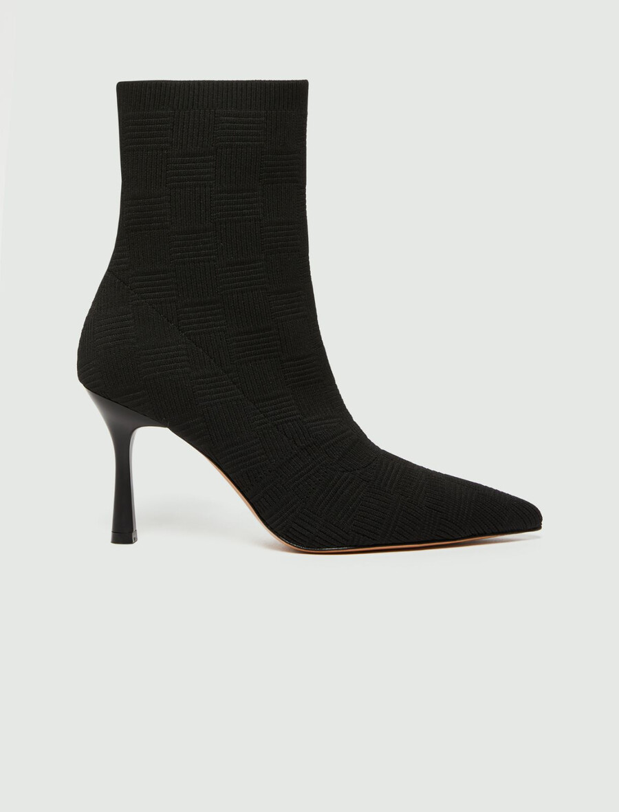 stretch-strick-ankle-boots – schwarz