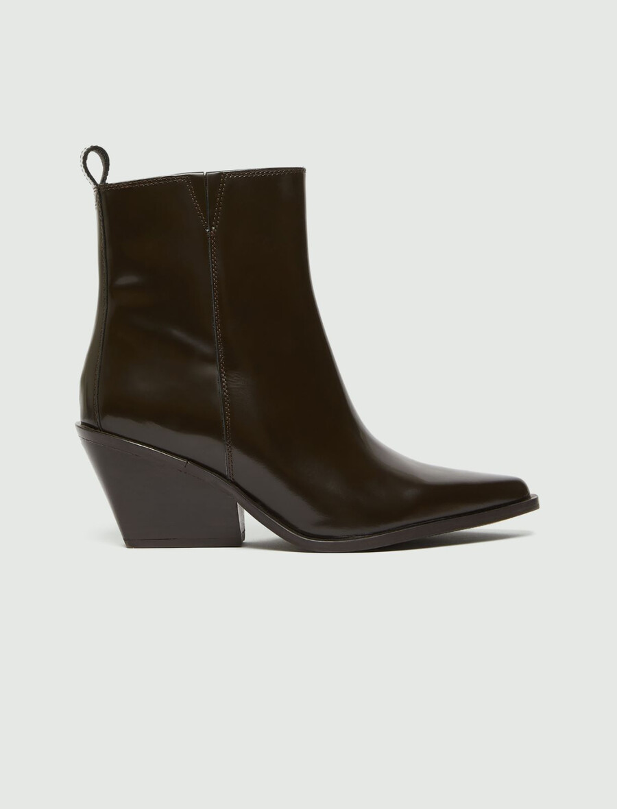 leder-cowboystiefeletten - dunkelbraun