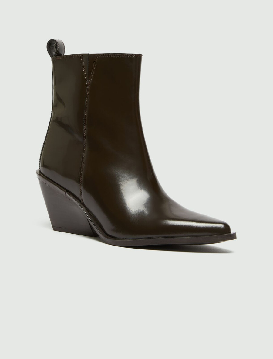 leder-cowboystiefeletten - dunkelbraun