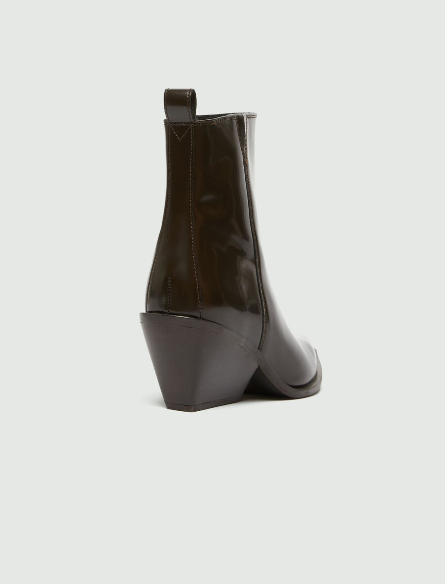 leder-cowboystiefeletten - dunkelbraun
