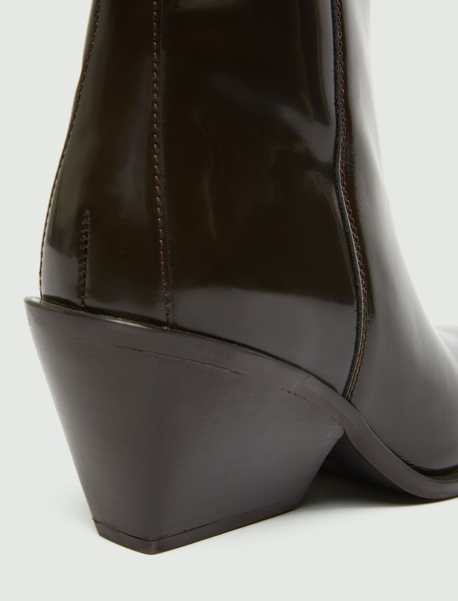 leder-cowboystiefeletten - dunkelbraun
