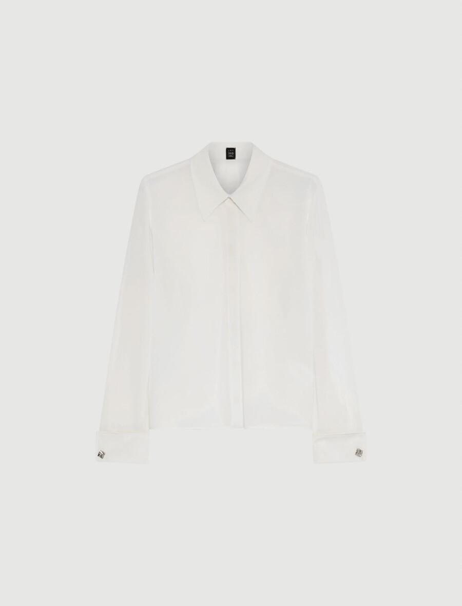 georgette-hemd - wolle weiss