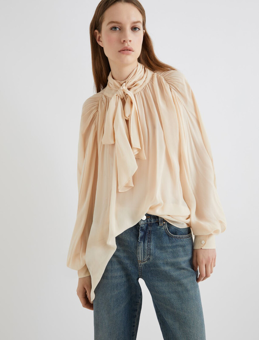 georgette-bluse - puder