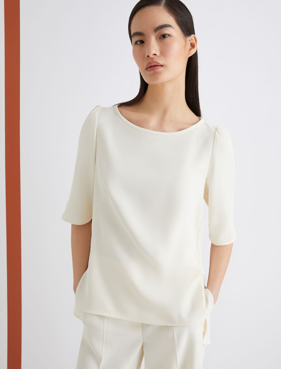 envers satin-t-shirt - wolle weiss