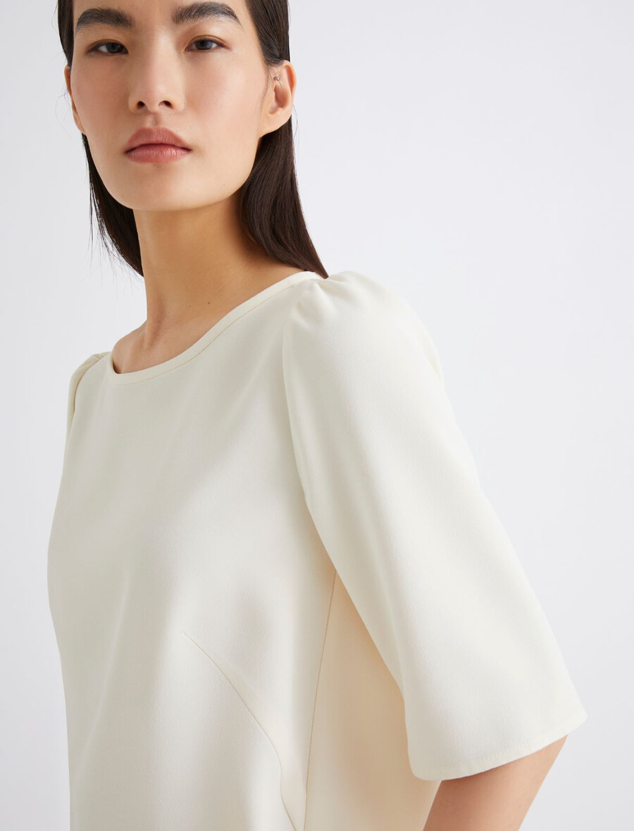 envers satin-t-shirt - wolle weiss
