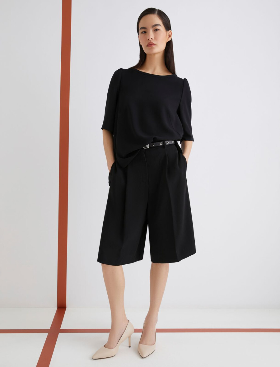 envers satin-t-shirt - schwarz