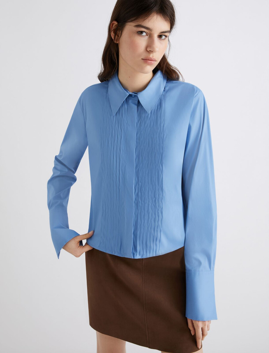 stretch-popeline-hemd - hellblau