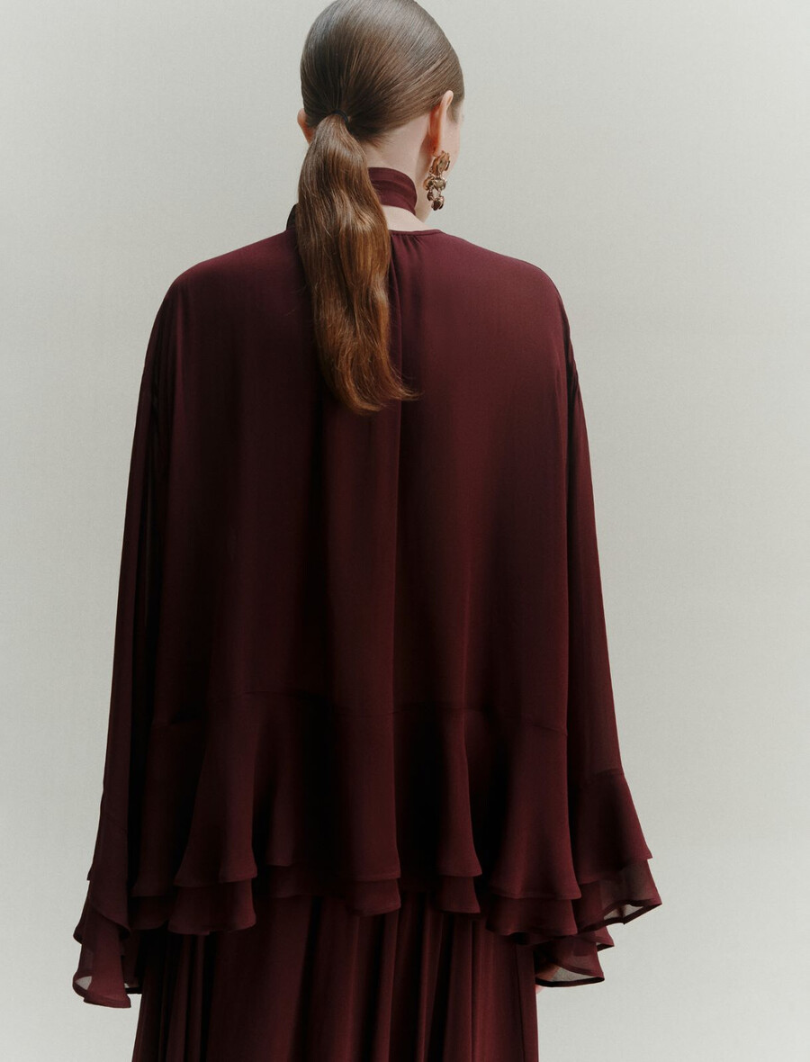 georgette-bluse - bordeaux