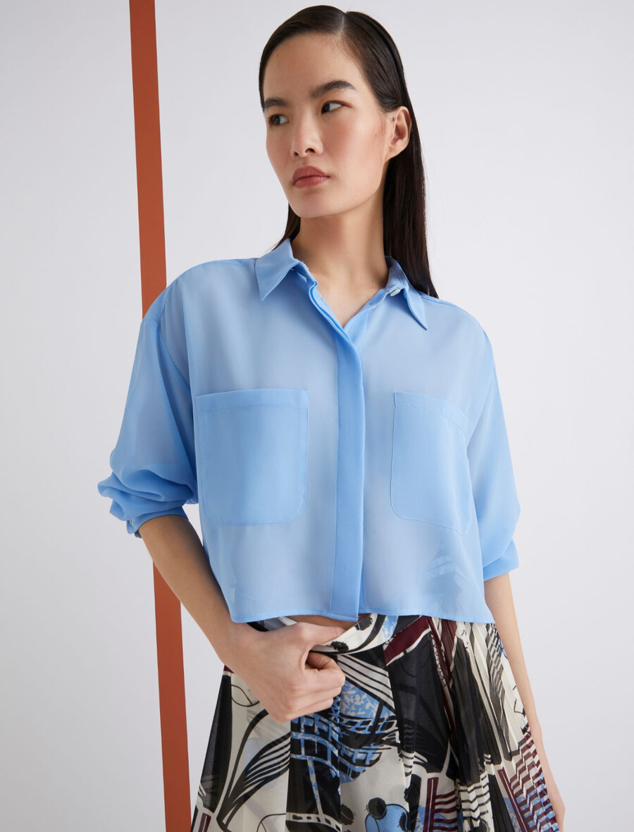 georgette-hemd - hellblau