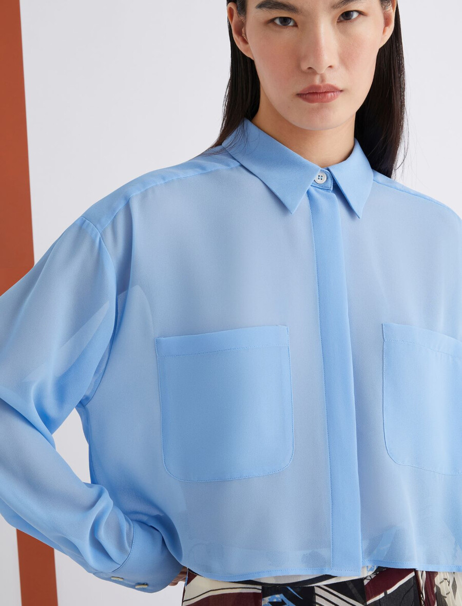 georgette-hemd - hellblau