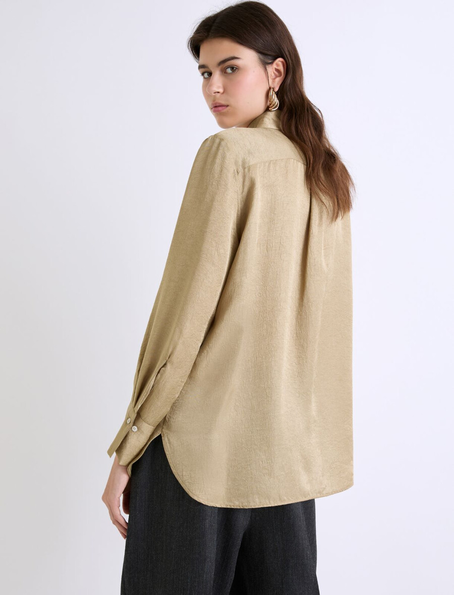 hemd in knitteroptik – oliv