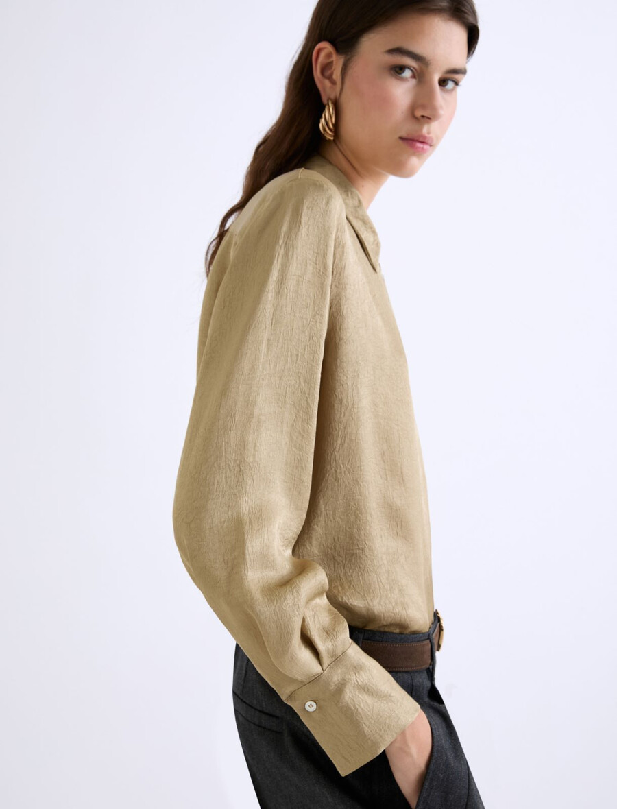 hemd in knitteroptik – oliv