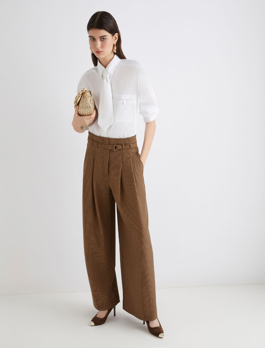 popelinebluse mit bindeband - weiss