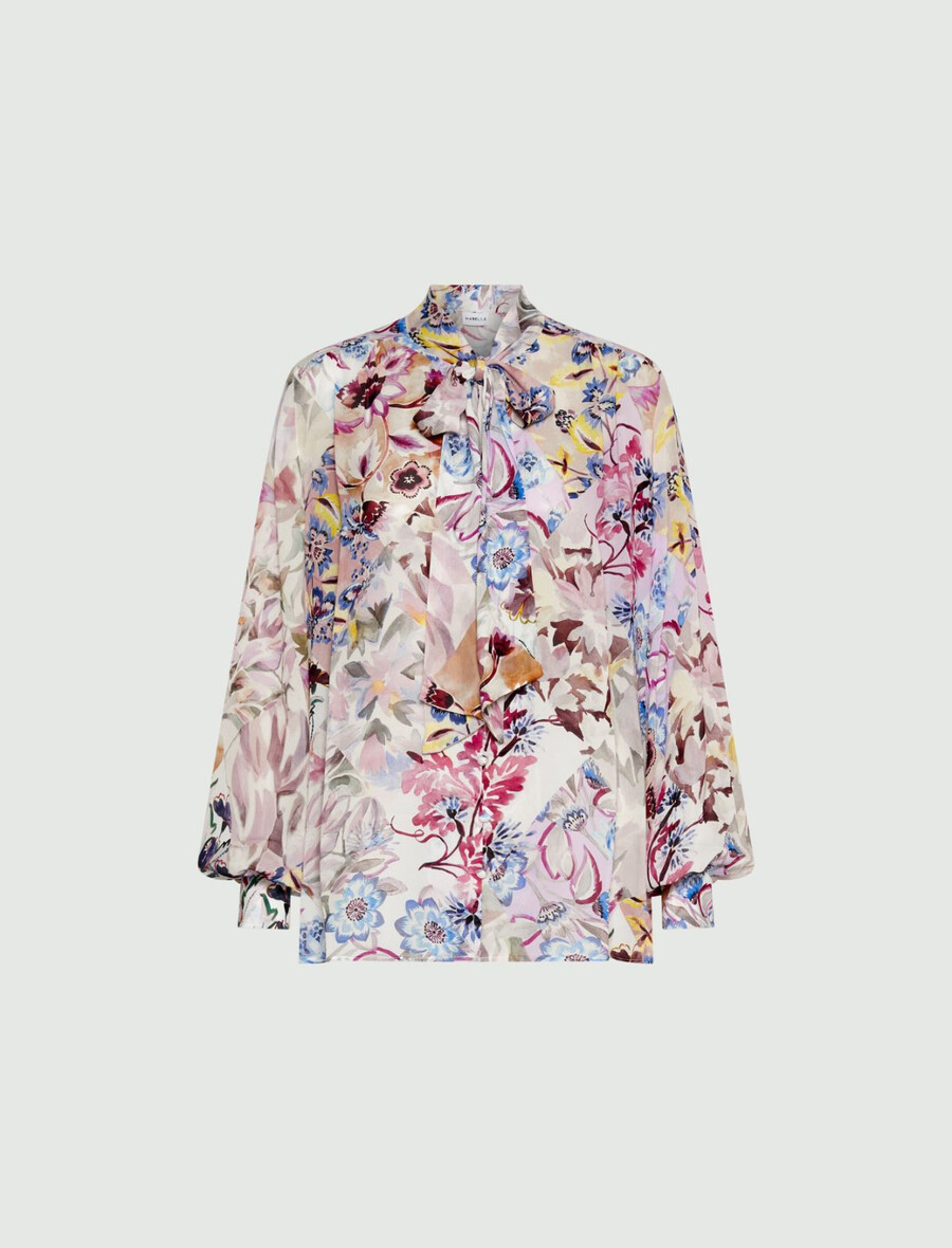 bluse mit schärpen-detail – rosa