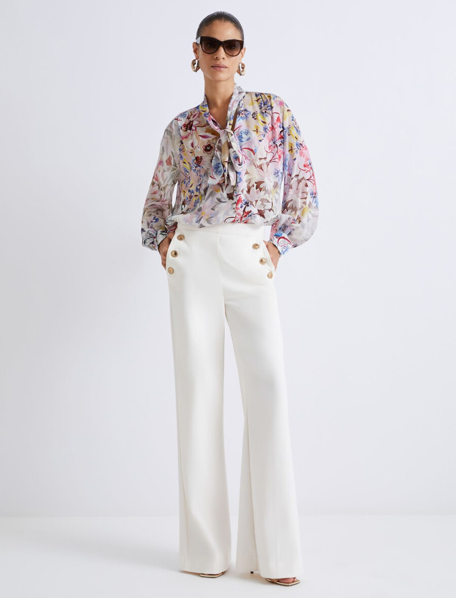 bluse mit schärpen-detail – rosa