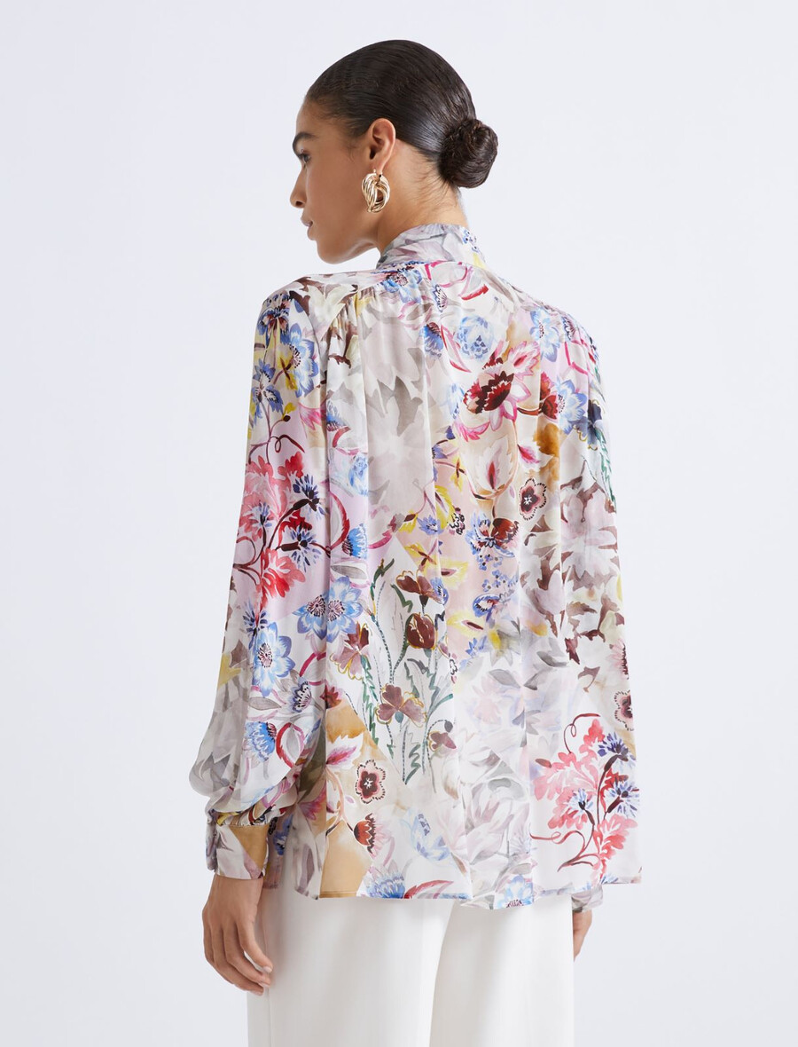 bluse mit schärpen-detail – rosa