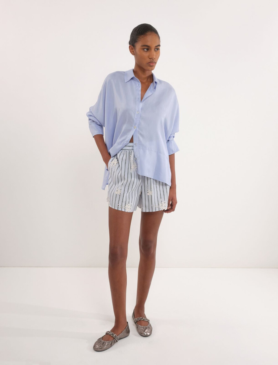 oversize-seidenhemd von habotai – hellblau