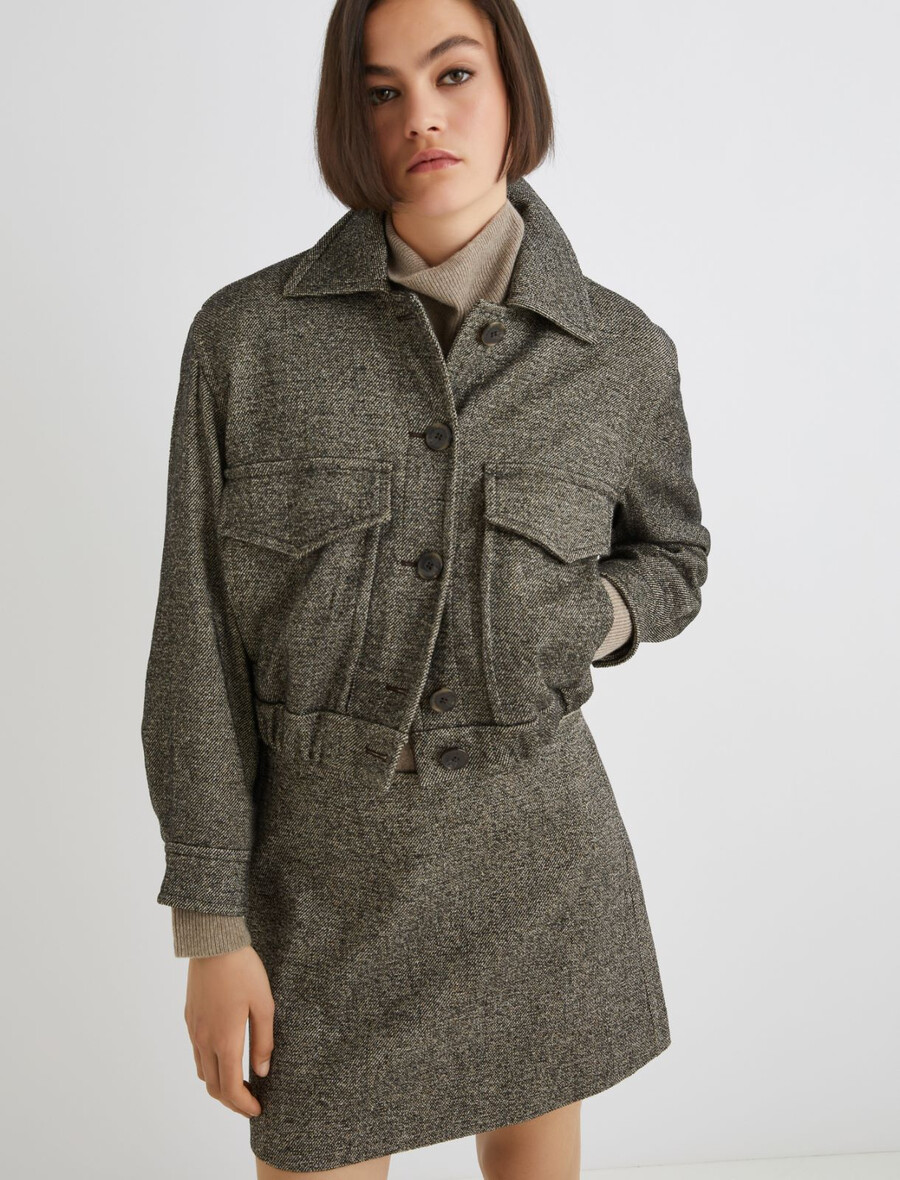 tweedjacke - braun